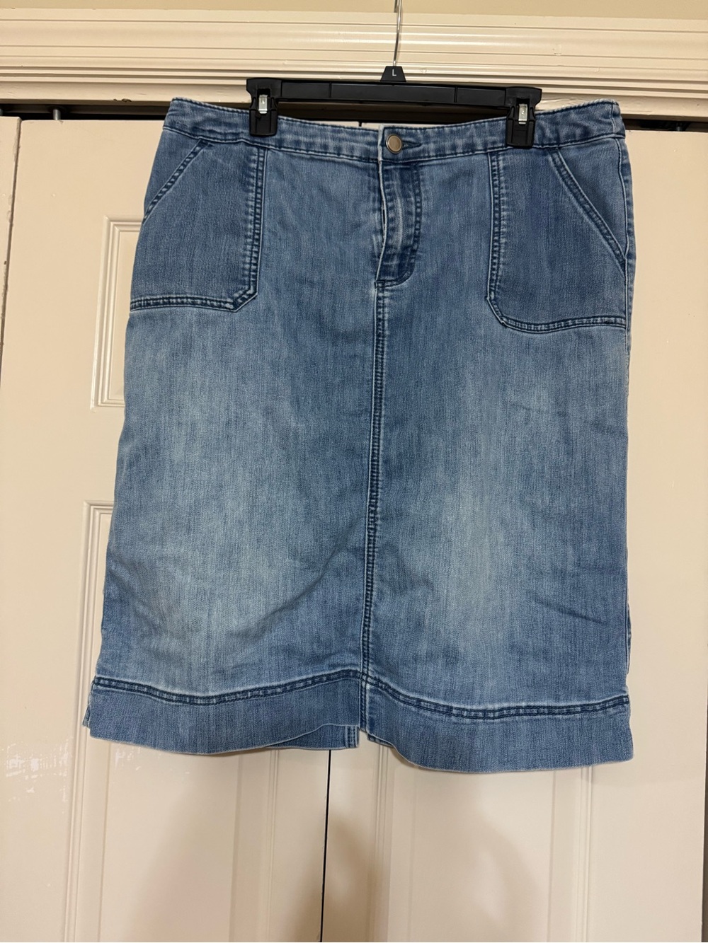 Christopher & Banks Light Blue Denim Midi Skirt